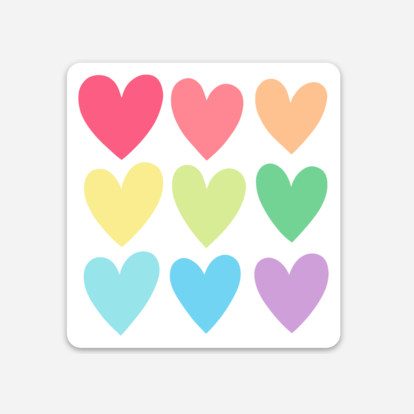 Rainbow Hearts Sticker Mockup